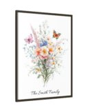 Personalized Birth Flower Family Bouquet Print