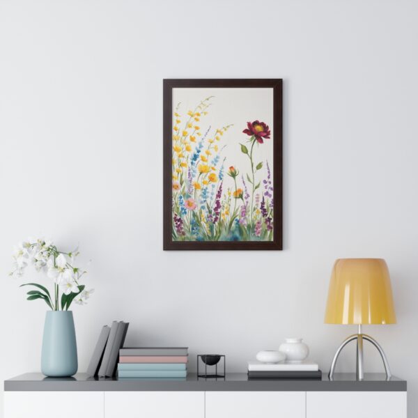 Watercolor Wildflowers  Framed Canvas