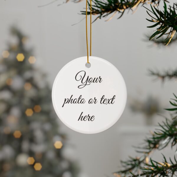 Double-Sided Custom Photo Ornament, Personalized Christmas Tree Decoration with Front and Back Pictures.