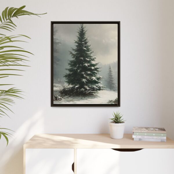 Vintage Evergreen Tree Print Christmas Wall Art