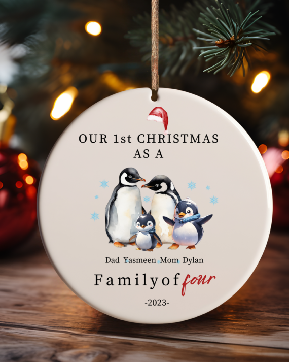 Personalized Christmas Ornaments Family of 4,5,6