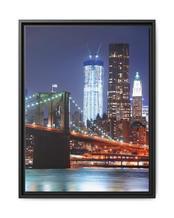Framed Canvas New York Brooklyn Bridge