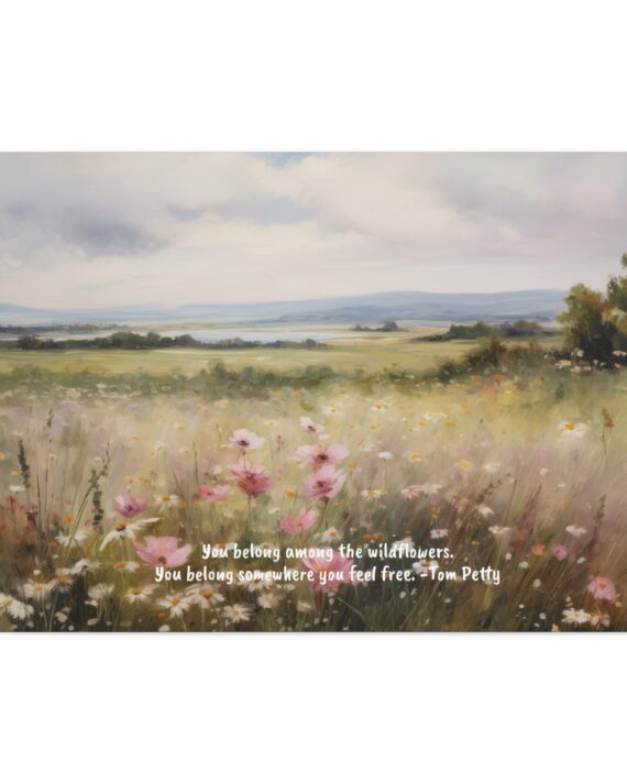 Wildflower Field Oil Painting Landscape Wall Art